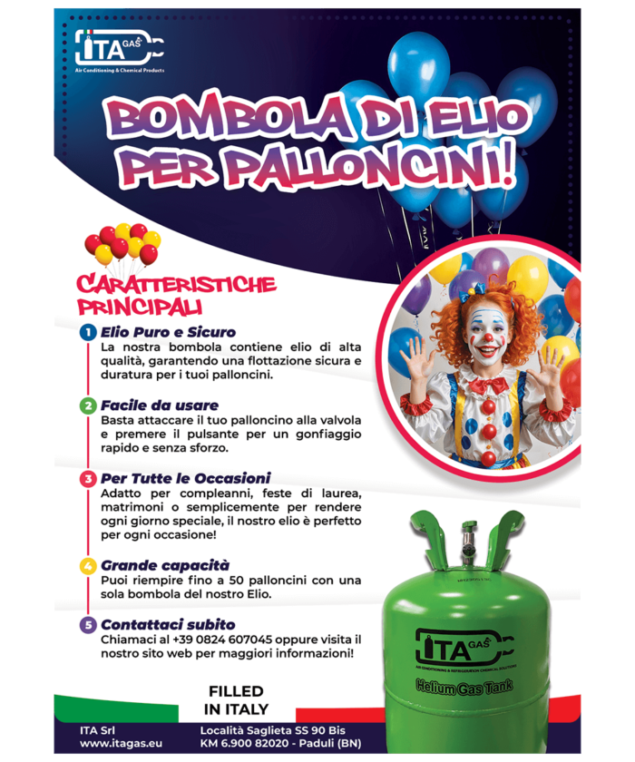 Bombola di Elio per palloncini - Flyer ADV